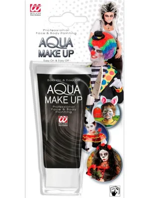 Barva Aqua Make Up na Obličej a Tělo Černá v Tubě