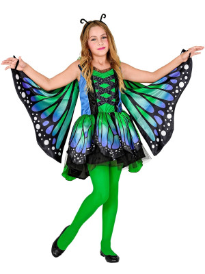 Kostým Motýl Dívčí Zelený