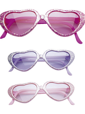 Párty Brýle Srdce Růžové s Perlami